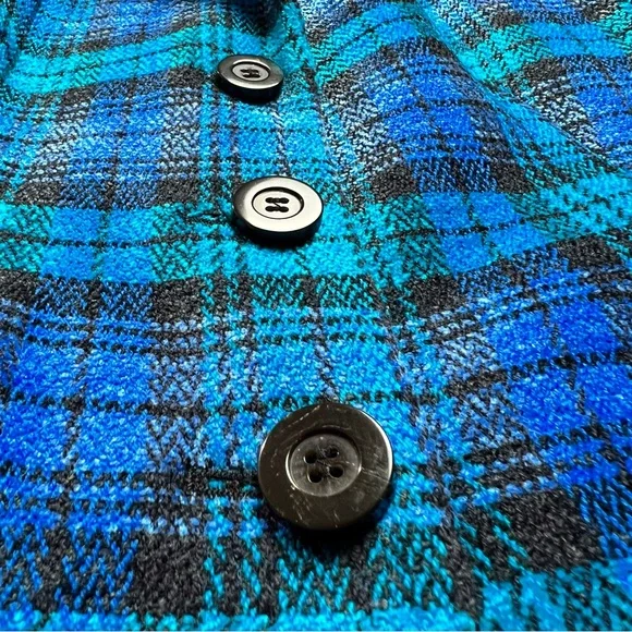 Laurel by ESCADA Plaid Blue Wool 2 Piece Skirt Suit Size 38 - Picture 14 of 16